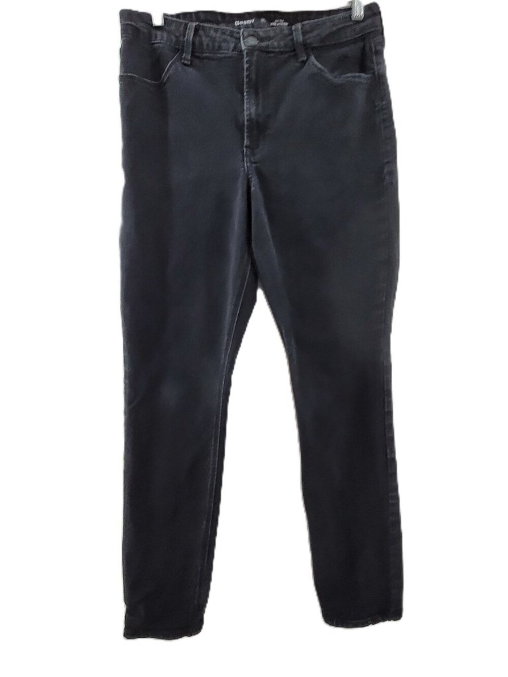 Old Navy Jeans Women's 12 LONG Black High Rise WOW Straight Stretch Cotton Twill